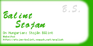 balint stojan business card